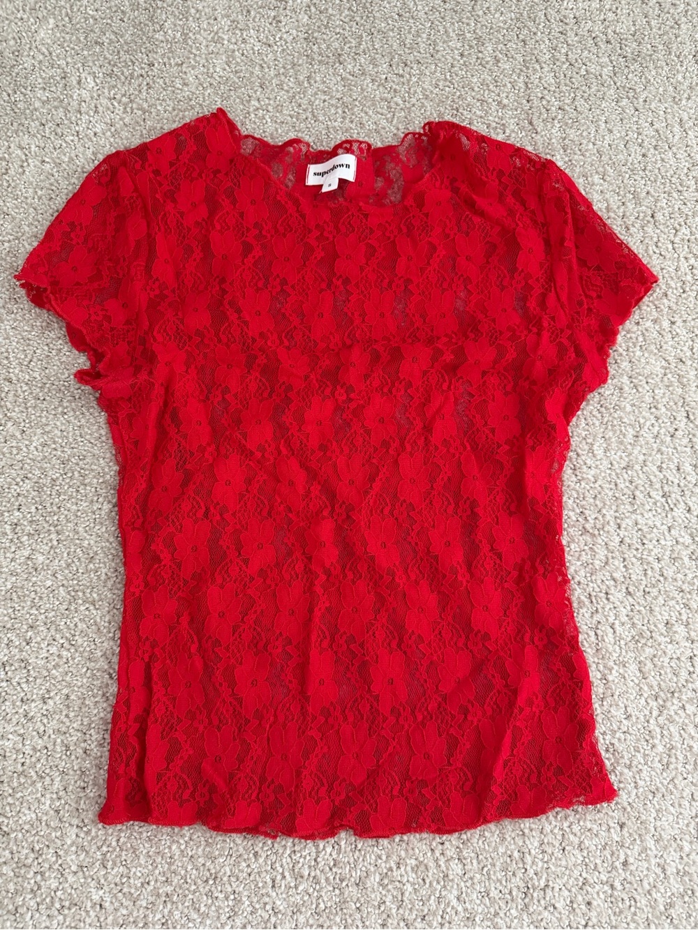 Superdown Red Short Sleeve Top